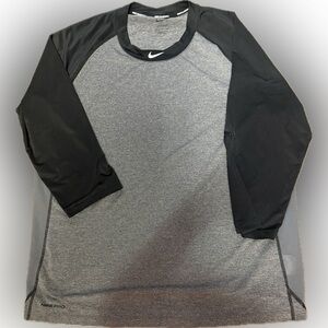 NikePro Baseball Long Sleeve Black and Gray Shirt | Sz XL